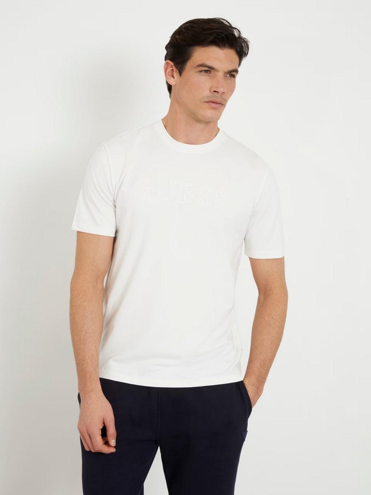 GUESS SPORT T-Shirt e Polo Uomo SS ALPHY T-SHIRT Z2YI11 J1314 SCFY Bianco - Stilato