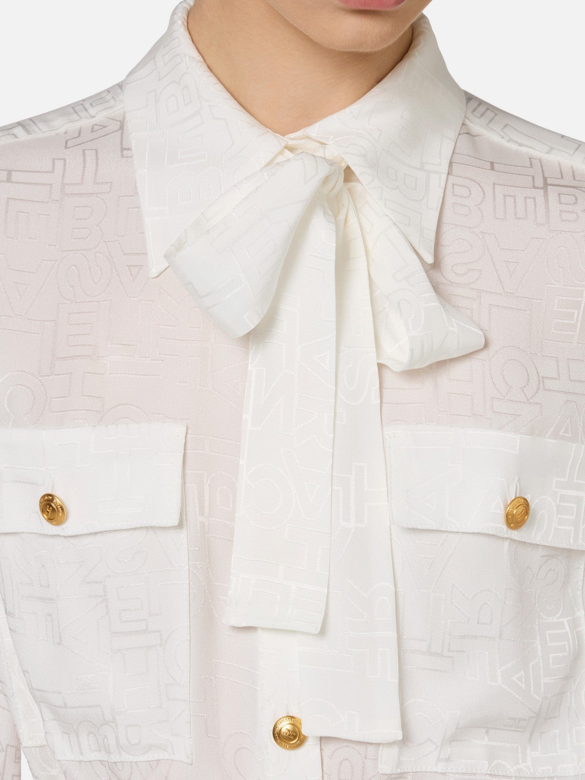 Elisabetta Franchi Camicia Avorio Donna CA06146E2 360 - Stilato