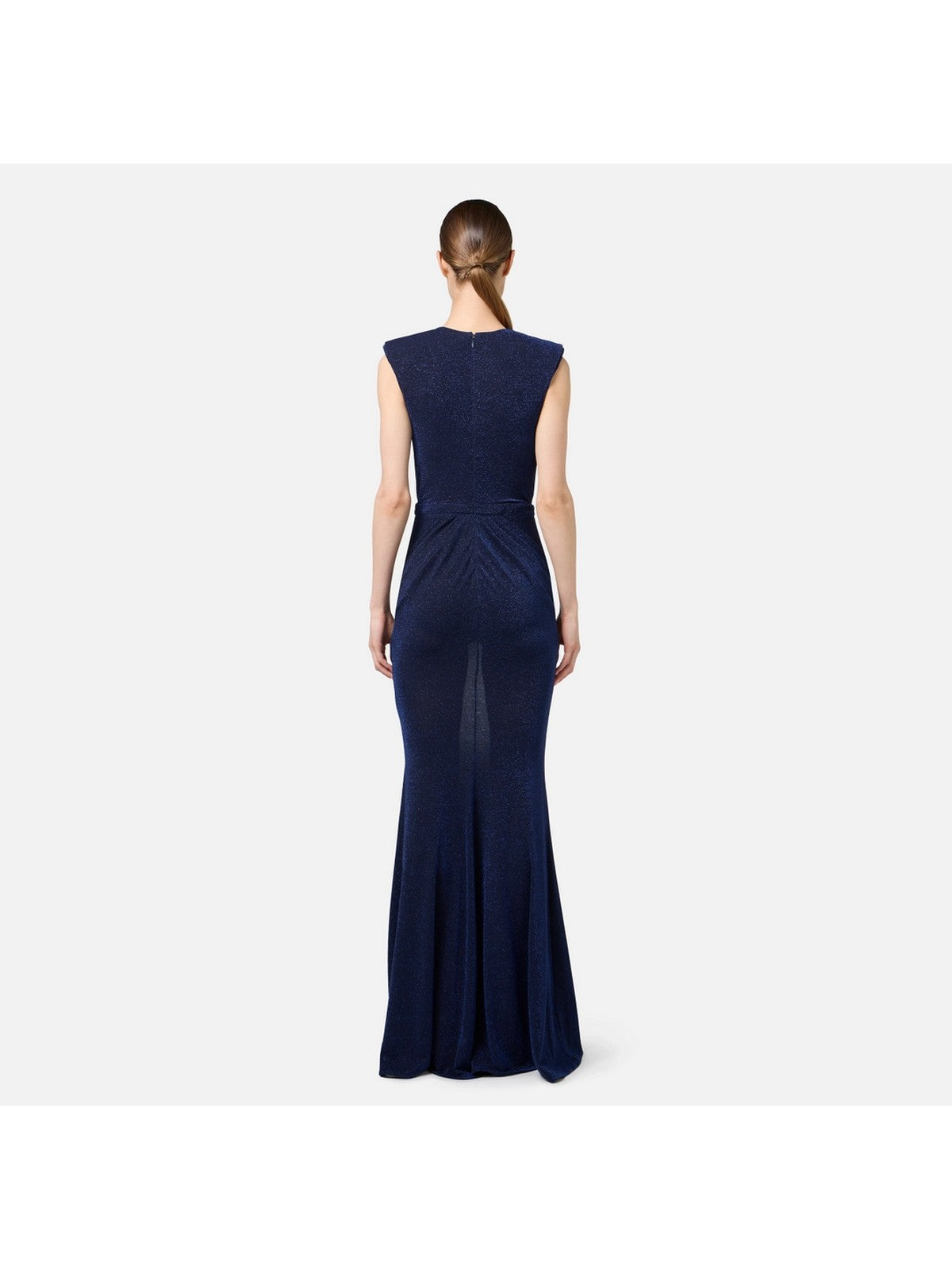 Abito Blu Elisabetta Franchi - Red Carpet In Jersey Lurex Con Reggiseno - AB68547E2 CM5 - Stilato