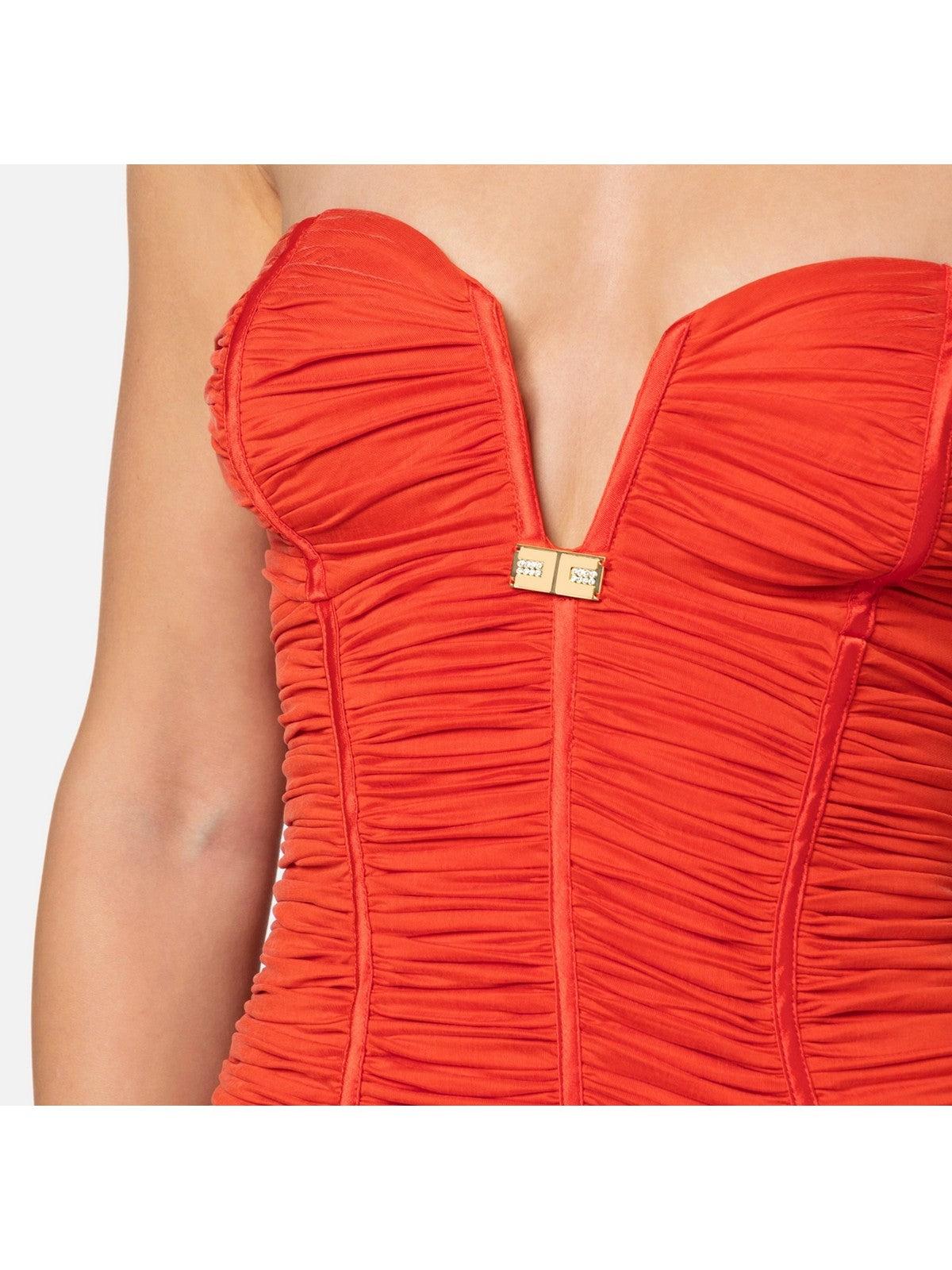 ELISABETTA FRANCHI Γυναικείο Φόρεμα AB61542E2 800 Κόκκινο - Στυλιζαρισμένο