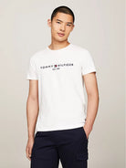 TOMMY HILFIGER Ανδρικό T-Shirt και Πόλο MW0MW11465 118 Λευκό - Στυλιζαρισμένο