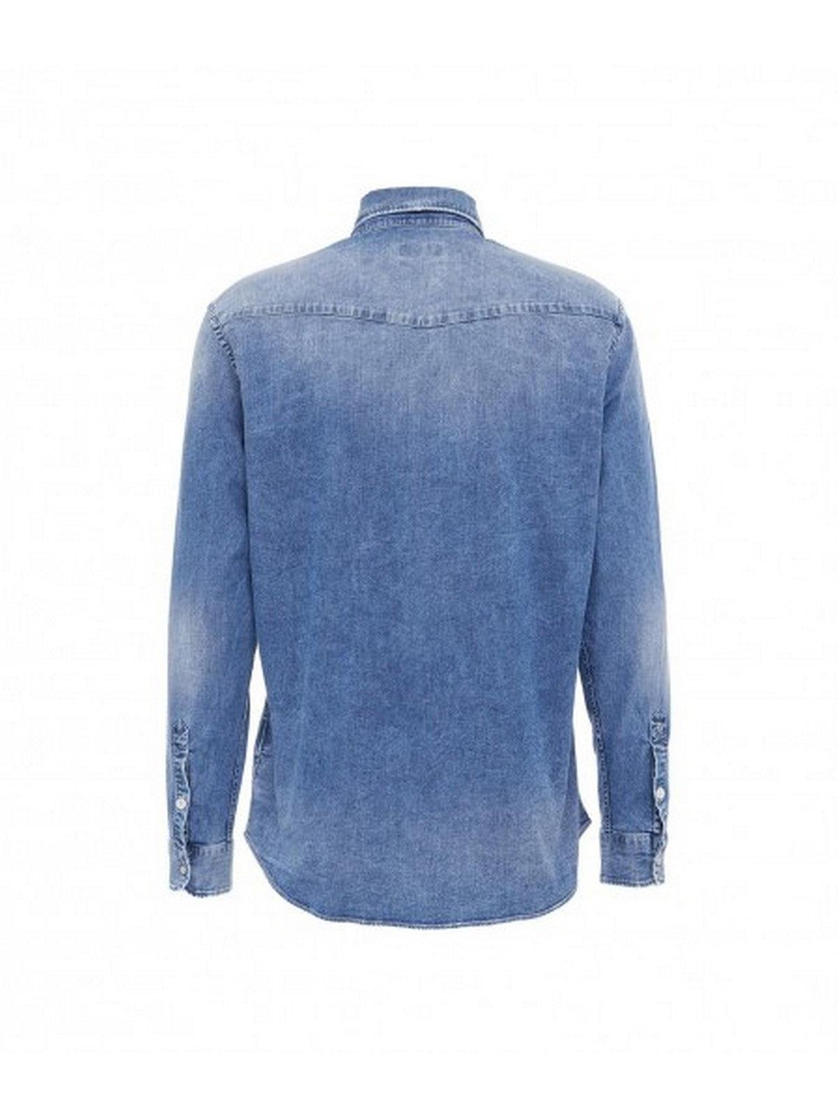 DONDUP Ανδρικό Πουκάμισο UC300R DS0259U FP6 800 Μπλε - Στυλιζαρισμένο