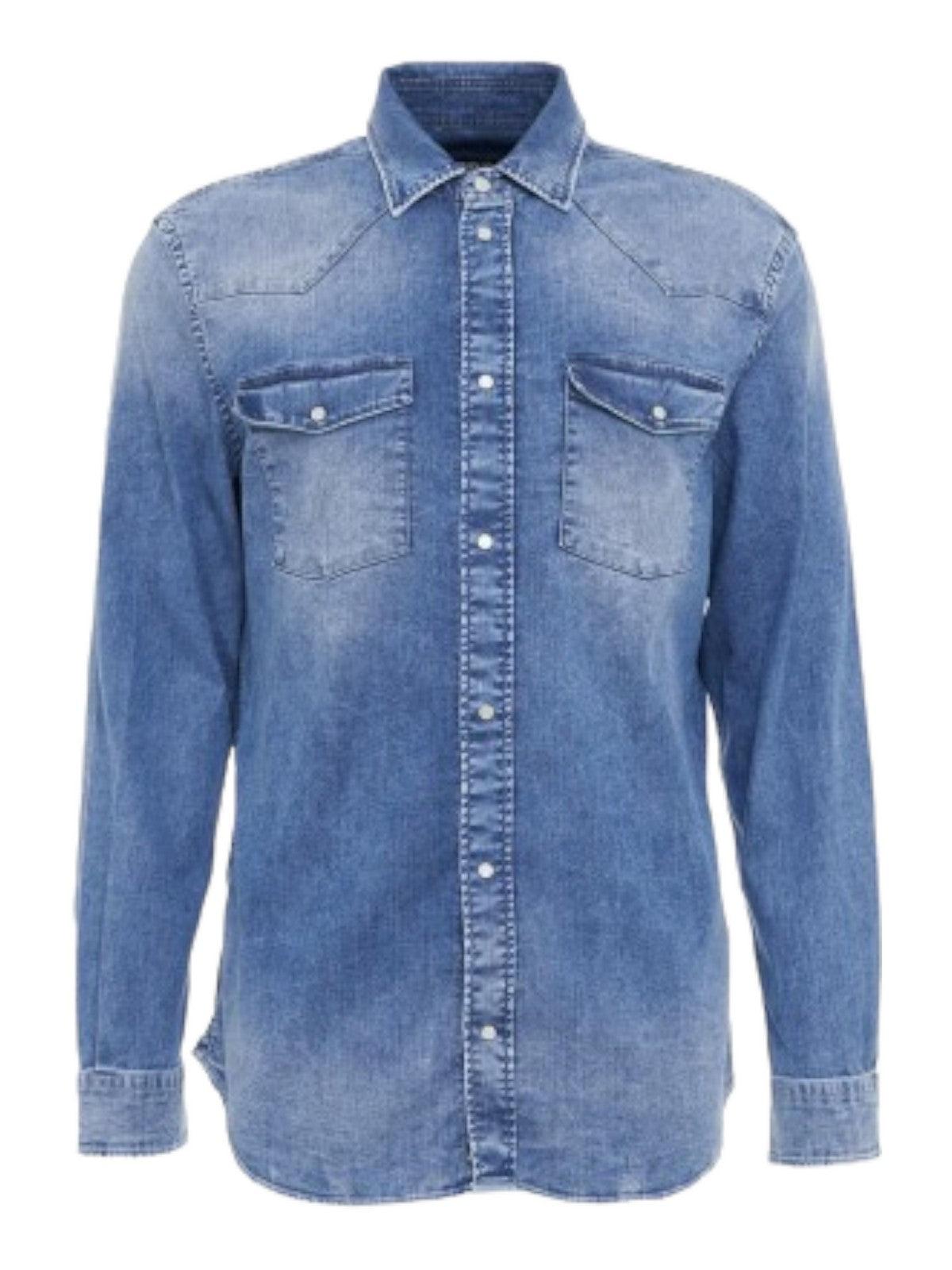 DONDUP Ανδρικό Πουκάμισο UC300R DS0259U FP6 800 Μπλε - Στυλιζαρισμένο