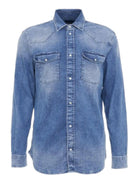 DONDUP Ανδρικό Πουκάμισο UC300R DS0259U FP6 800 Μπλε - Στυλιζαρισμένο