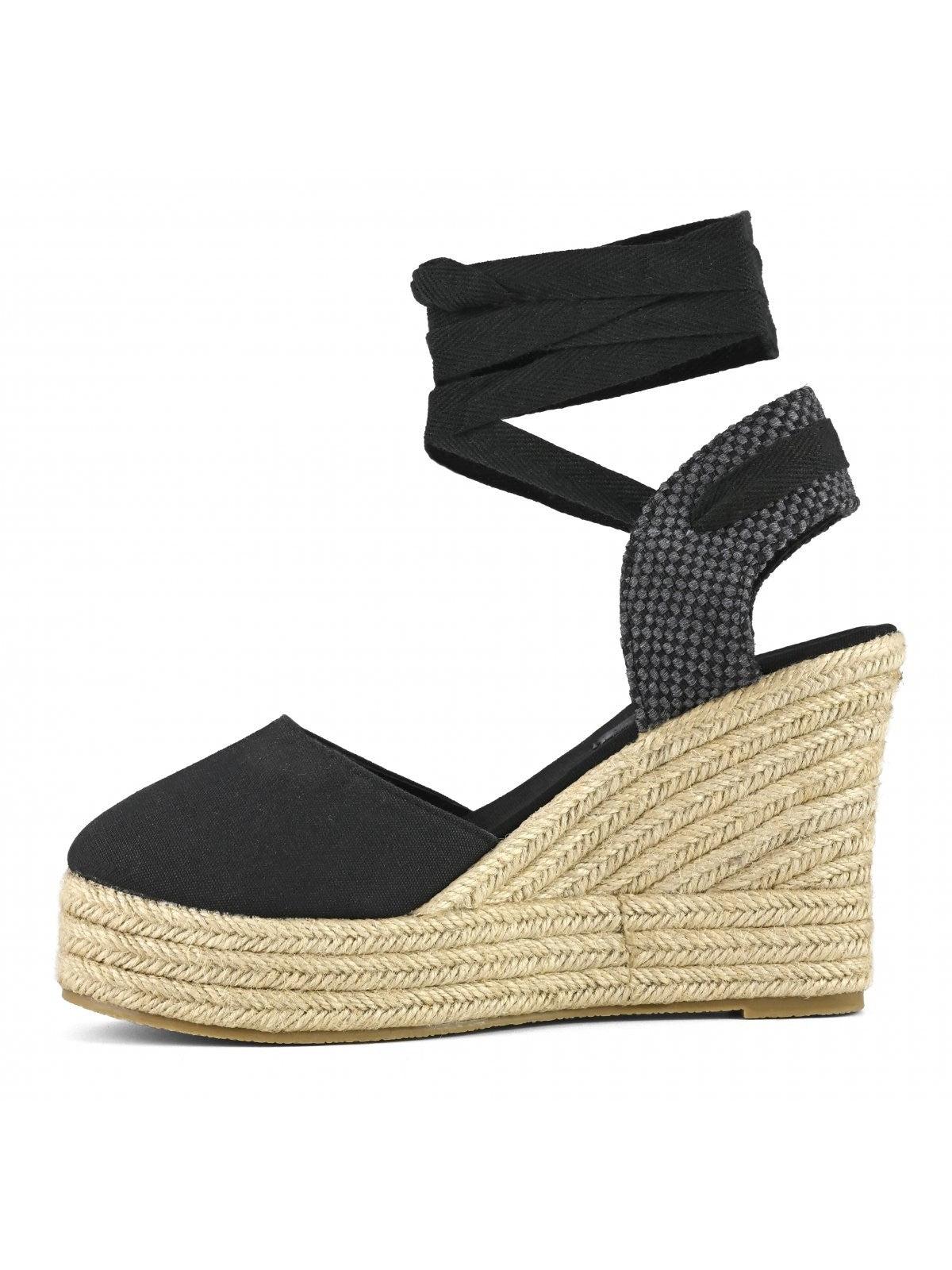 COLORES DE CALIFORNIA Tacón de cuña para mujer CAPRI04 BLA Negro - Stiletto