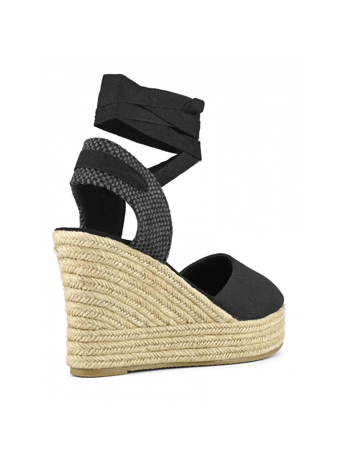 COLORES DE CALIFORNIA Tacón de cuña para mujer CAPRI04 BLA Negro - Stiletto