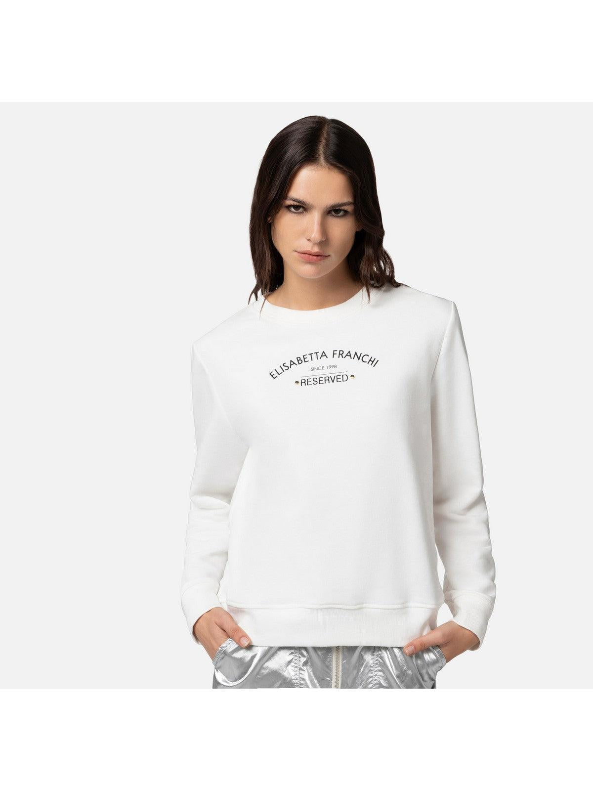ELISABETTA FRANCHI Felpa Donna MD00241E2 360 Avorio - Stilato