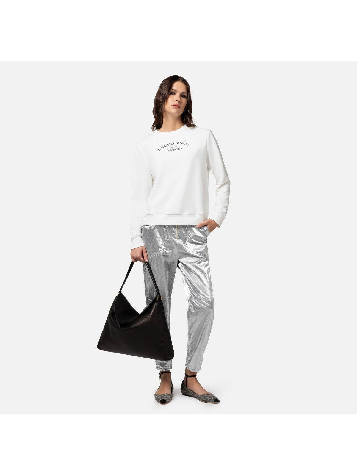 ELISABETTA FRANCHI Felpa Donna MD00241E2 360 Avorio - Stilato