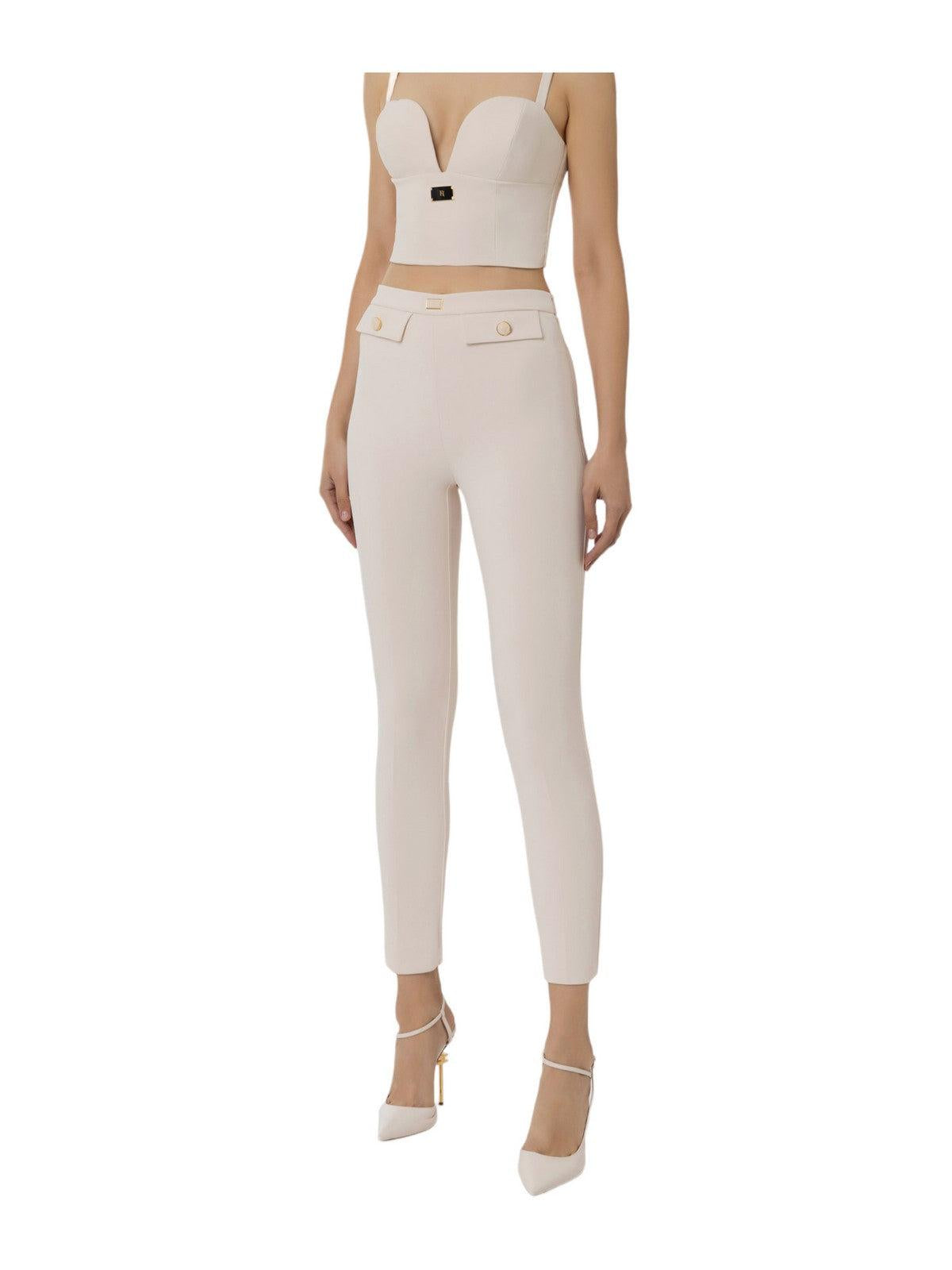 ELISABETTA FRANCHI Pantalone Donna PA02841E2 193 Avorio - Stilato