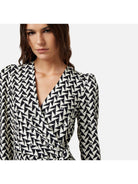 ELISABETTA FRANCHI Γυναικείο Φόρεμα ABS4442E2 685 Μαύρο - Στυλιζαρισμένο
