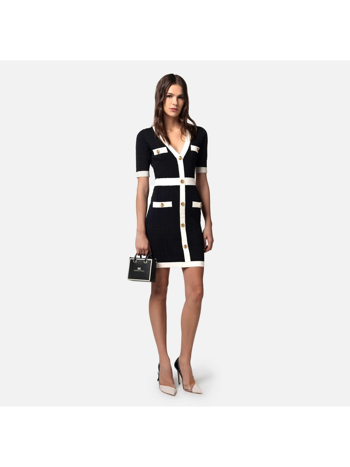 ELISABETTA FRANCHI Γυναικείο Φόρεμα AM81B42E2 110 Μαύρο - Στυλιζαρισμένο