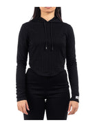 GUESS SPORT Felpa Donna Anneka Hoodie Sweats V4RQ03 KC2U2 JBLK Nero - Stilato