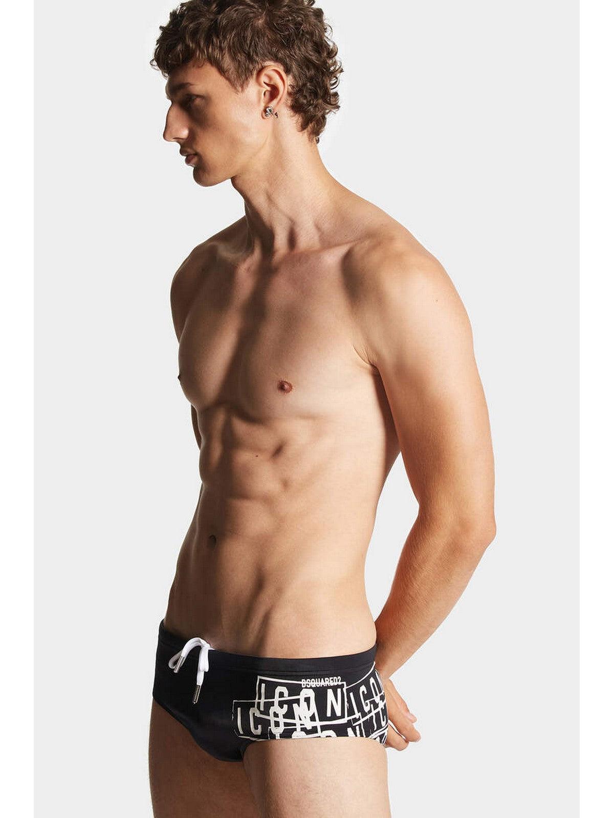 DSQUARED2 Ανδρικό Μαγιό D7B2E539 010 Μαύρο - Στυλιζαρισμένο