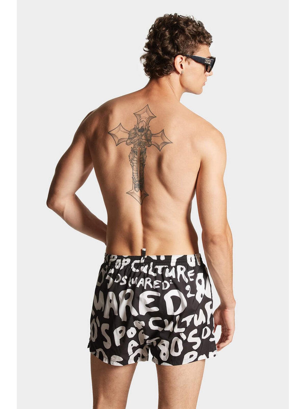 Traje de baño para hombre DSQUARED2 D7B64558 010 Negro - Estilo