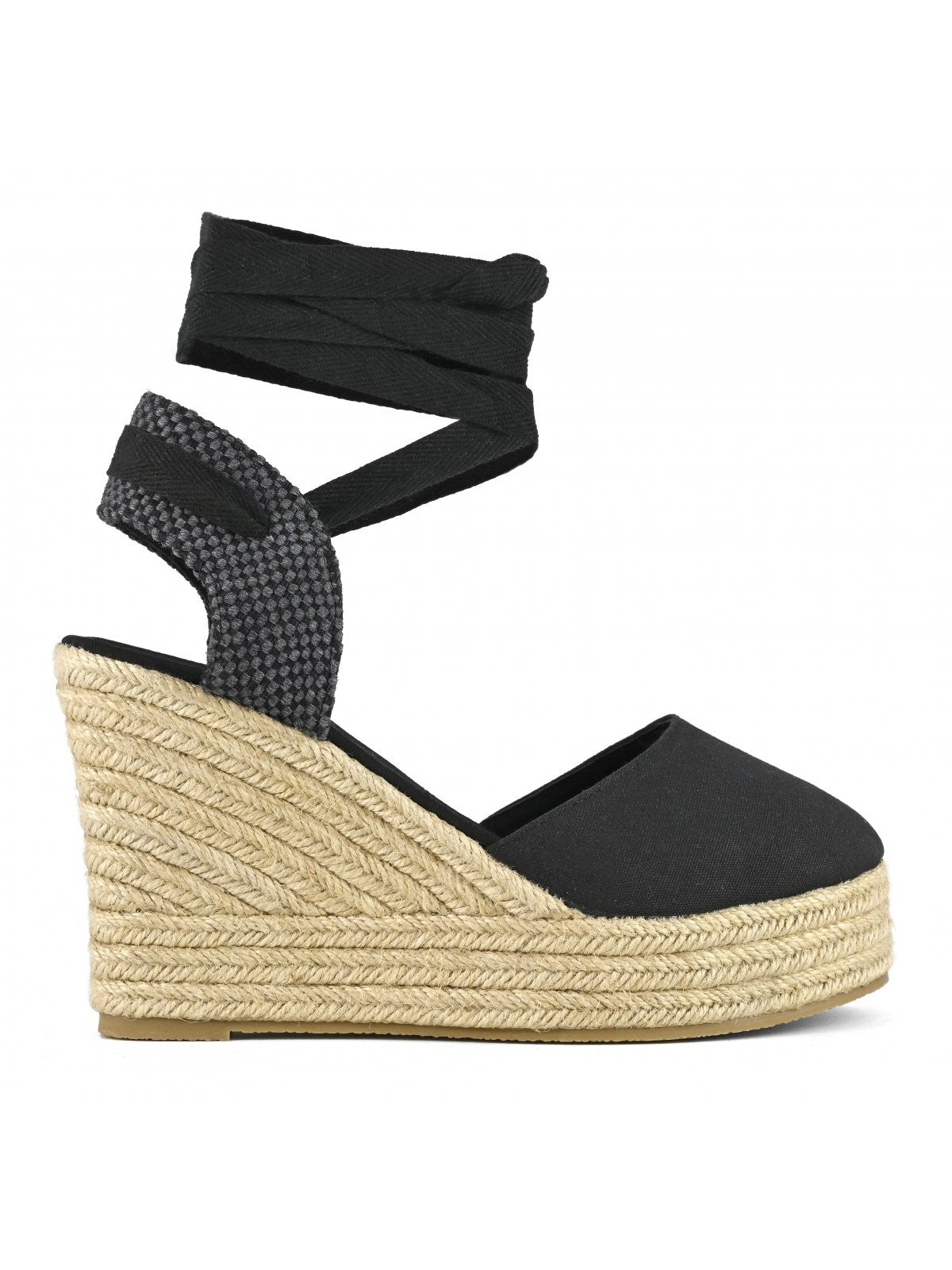 COLORES DE CALIFORNIA Tacón de cuña para mujer CAPRI04 BLA Negro - Stiletto