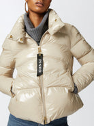 PINKO Piumino Donna Mirco Caban Crystal Nylon Con 101598-A11K D05 Beige - Stilato