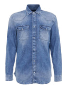 DONDUP Ανδρικό Πουκάμισο UC300R DS0259U FP6 800 Μπλε - Στυλιζαρισμένο