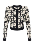 ELISABETTA FRANCHI Γυναικεία Ζακέτα MK28Q42E2 E84 Ιβουάρ - Στυλιζαρισμένη