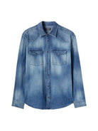 DONDUP Ανδρικό Πουκάμισο UC300R DS0259 CH5 800 Μπλε - Στυλιζαρισμένο